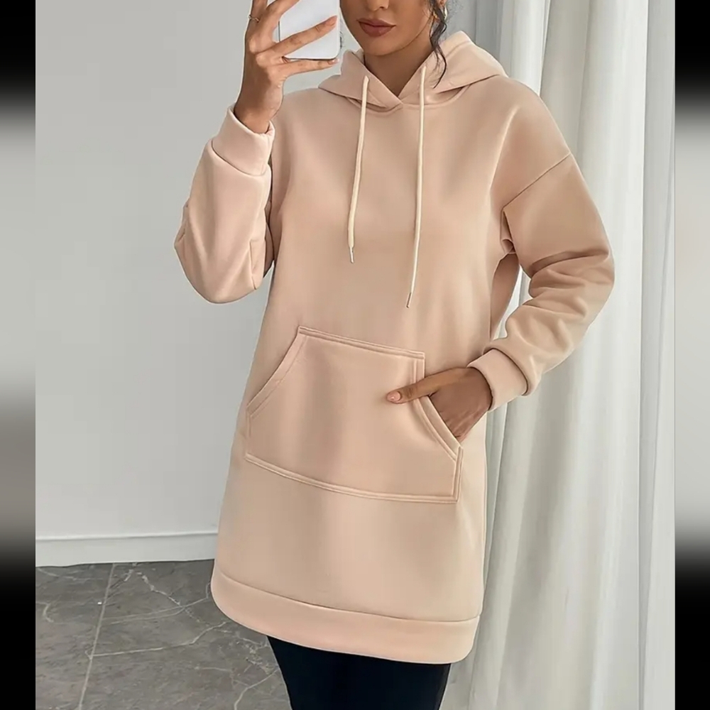 New apricot oversized sweatshirt with hood size large